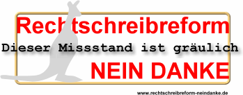 Aufkleber gegen Rechtschreibreform
